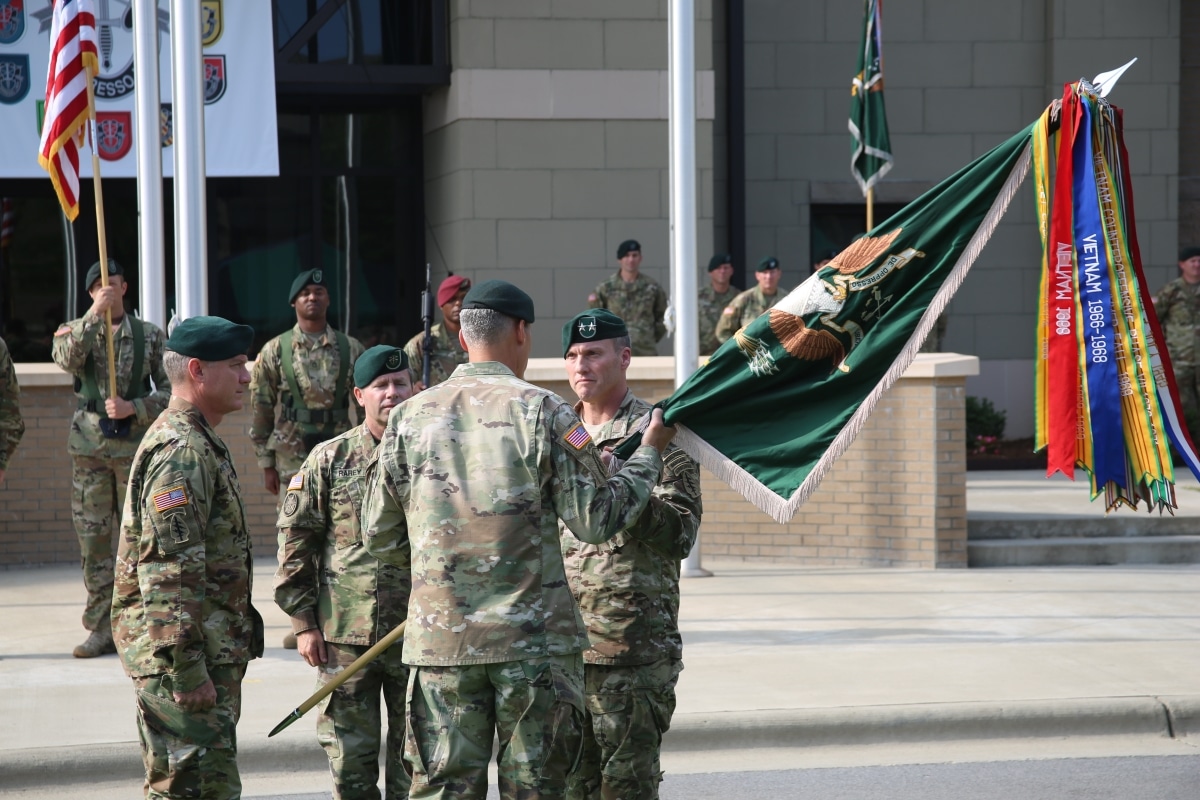 U.S. Army Special Operations Command commanding general, during a change of command ceremony