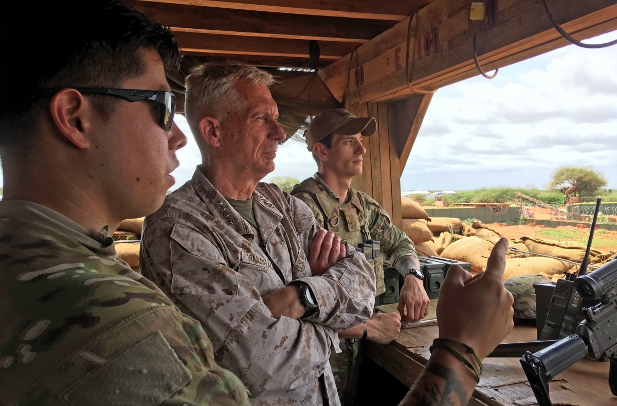 U.S. Africa Command, visited U.S. Africa Command forces at a forward operating location in Somalia