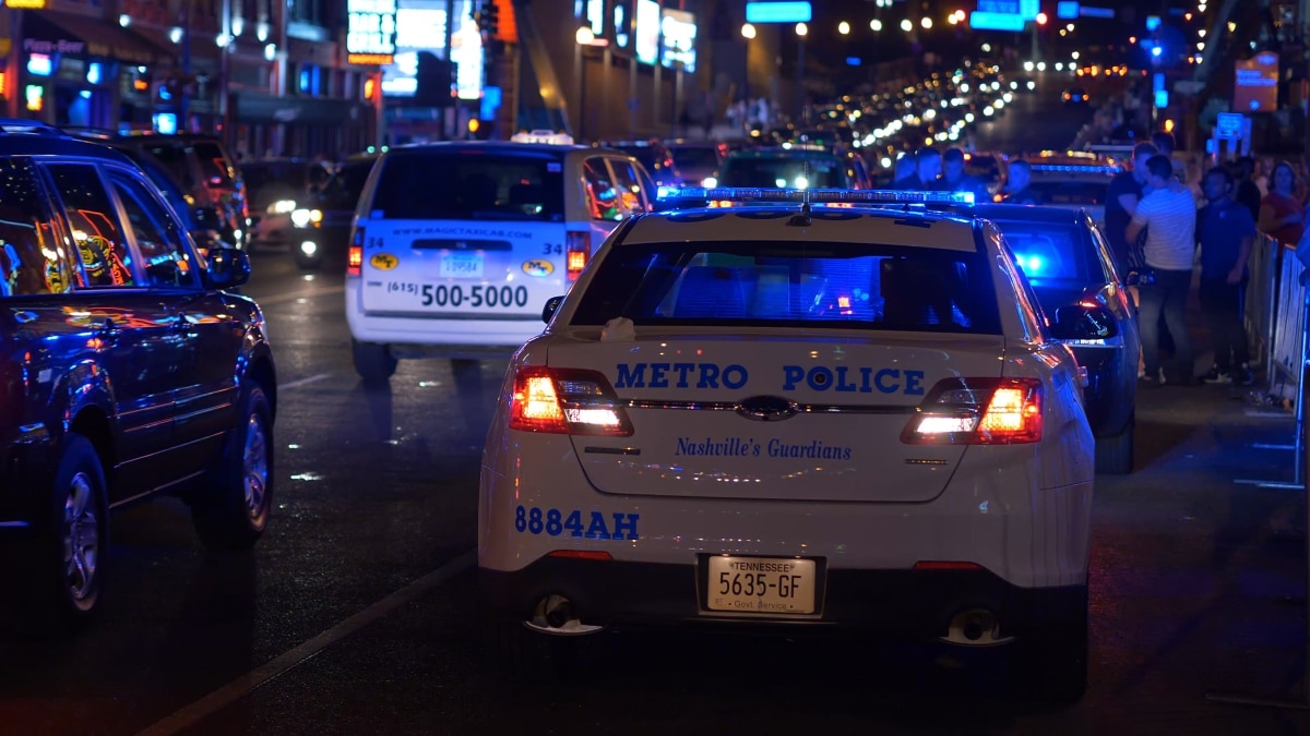 Police Car on duty at Nashville Broadway - NASHVILLE, USA