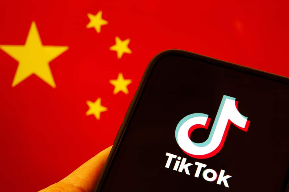 A china flag and TikTok app