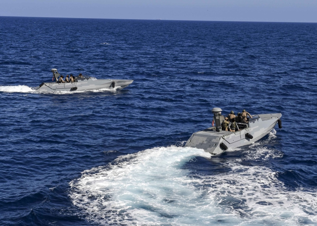 MEDITERRANEAN SEA (May 22, 2021) Sailors in combatant craft assault (CCA)