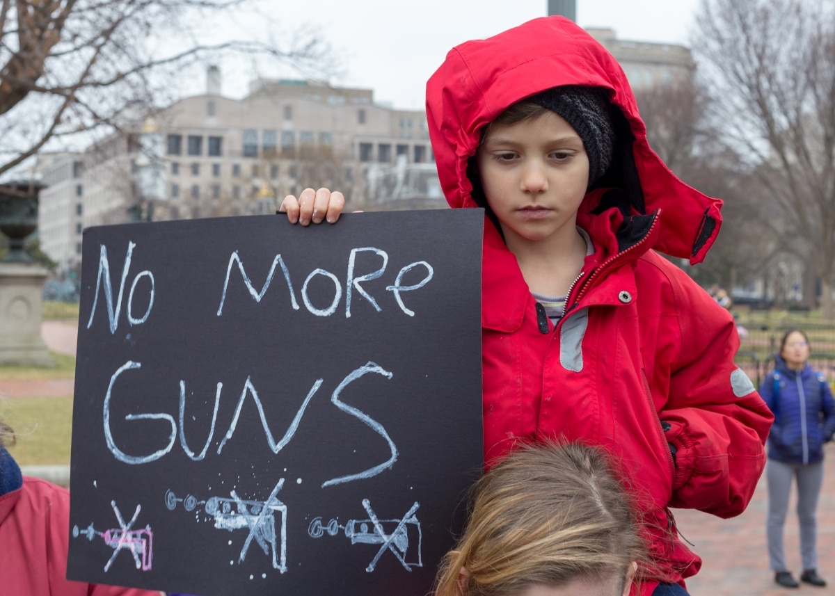 Washington, D.C. - February 19 2018: High school students from across the D.C. area protest gun control laws