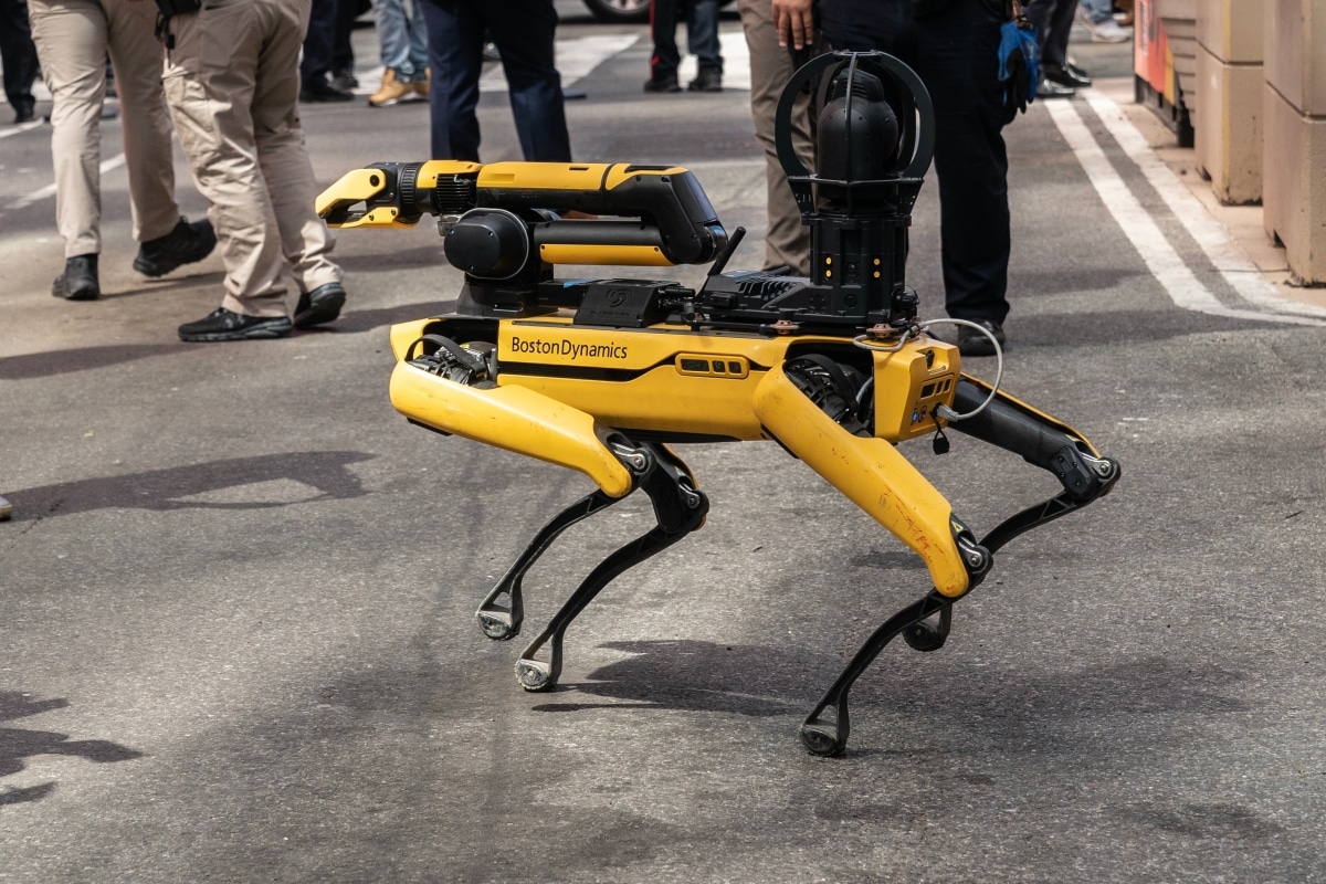 Robotic device coined Digidog on display during NYPD announcement of deployment of innovative technologies on Times Square in New York