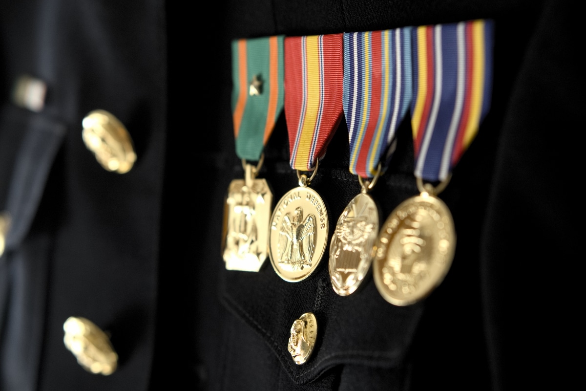 Military medals on uniform USMC Marines