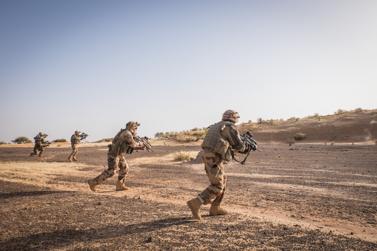 Ansongo, Mali - December 2015 : Daily life of french soldiers of barkhane military operation in Mali (Africa) launch in 2013 against terrorism in the area.