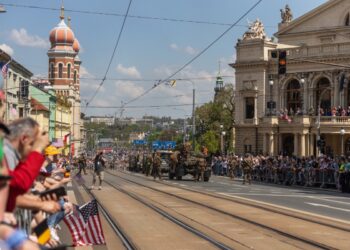 PILSEN, CZECH REPUBLIC - MAY 5, 2022: Convoy of Liberty. Liberation festival Plzen (Plzeň). Celebration of the Liberation