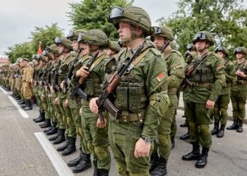 Belarus, Grodno region, city of Slonim July 3, 2022: Celebration of the Independence Day of the Republic of Belarus.