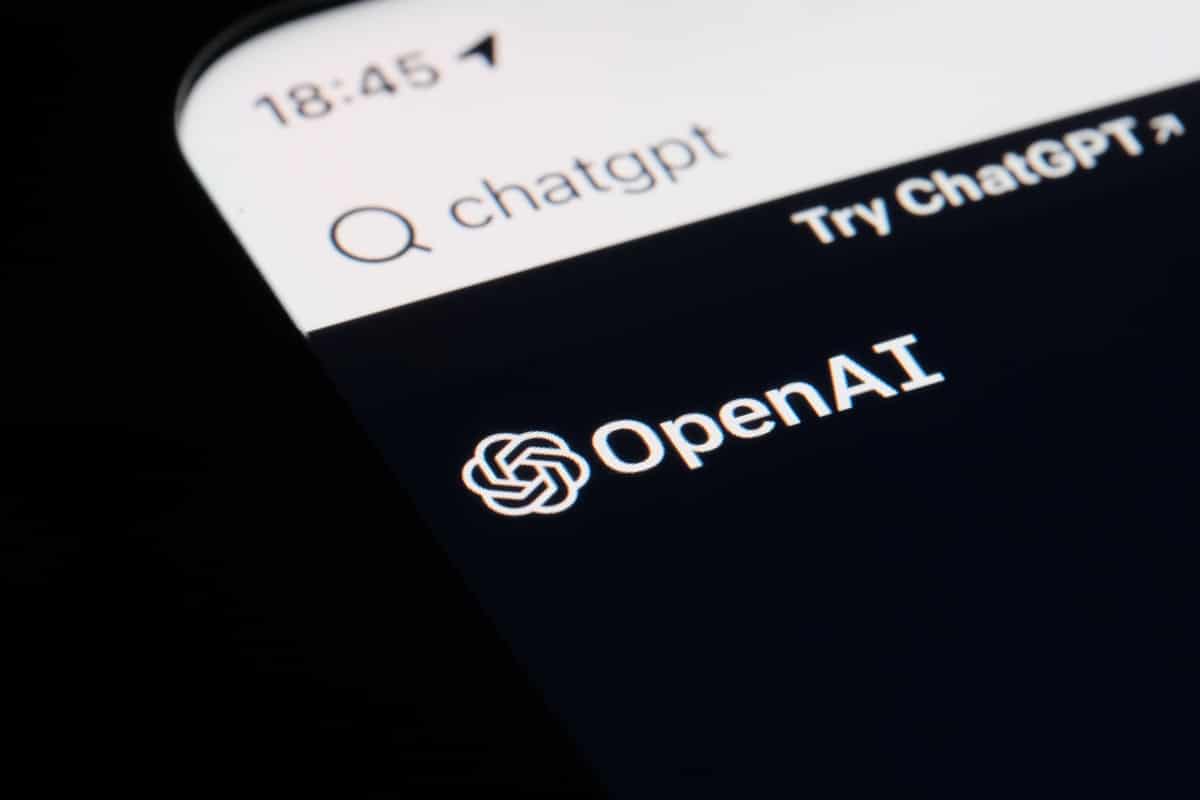 Shanghai,China-Feb.8th 2023: close up OpenAI and ChatGPT brand logo on screen. American AI company
