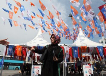 Istanbul, Kadıkoy Turkey - 06.05.2018: Turkey is preparing for presidential and parliamentary elections