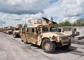 convoy of armored vehicle Ukrainian airmobile brigade in the Donbas