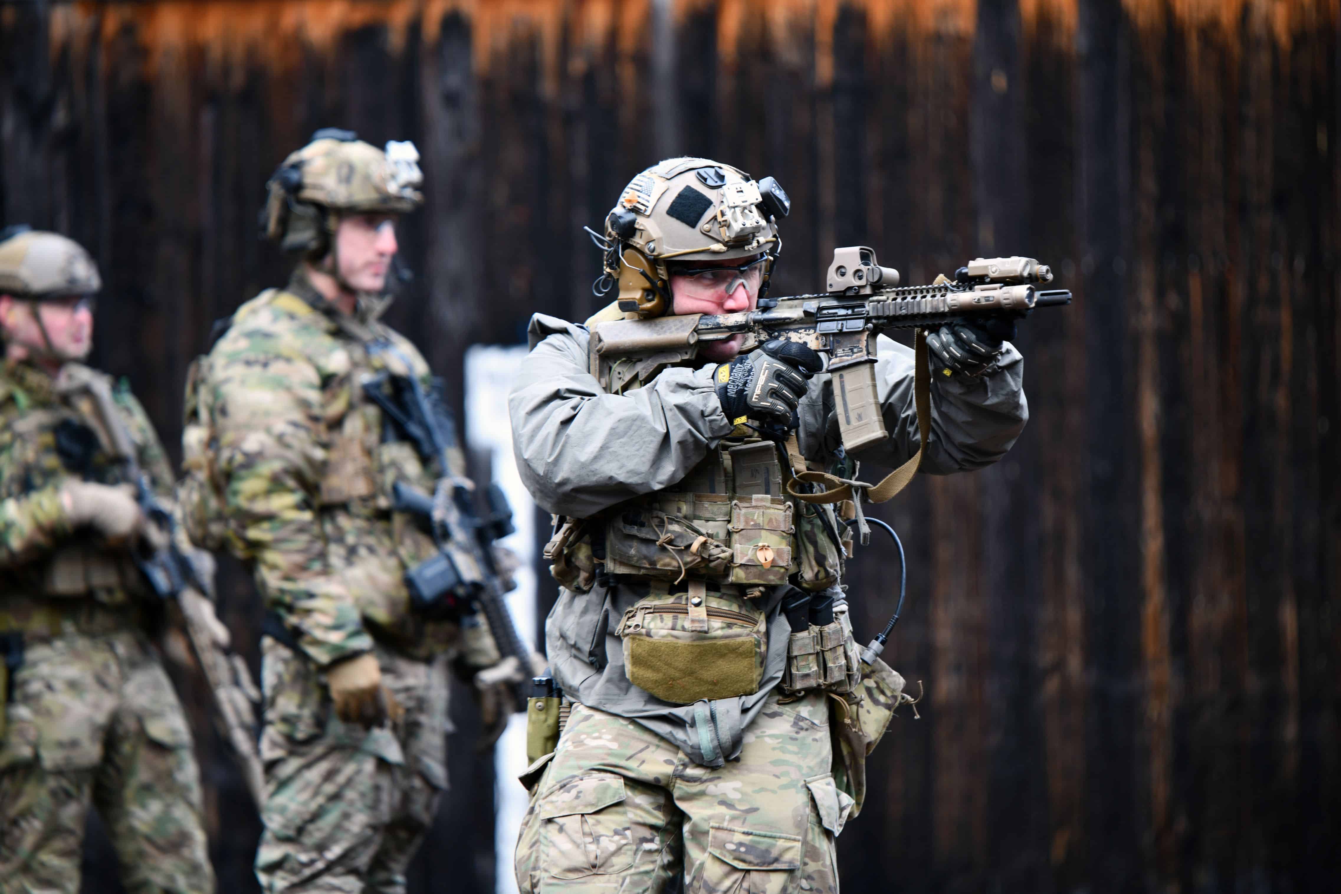 U.S. Special Operations Forces Soldiers assigned to 10th Special Forces Group (Airborne) conduct close range weapons training at a shooting range near Stuttgart, Germany, January 28, 2020. (U.S. Army photo by Jason Johnston)