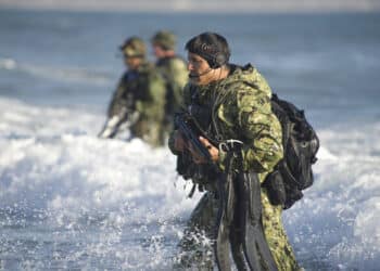 West Coast based Naval Special Warfare assets participate in an ocean to beach training evolution.