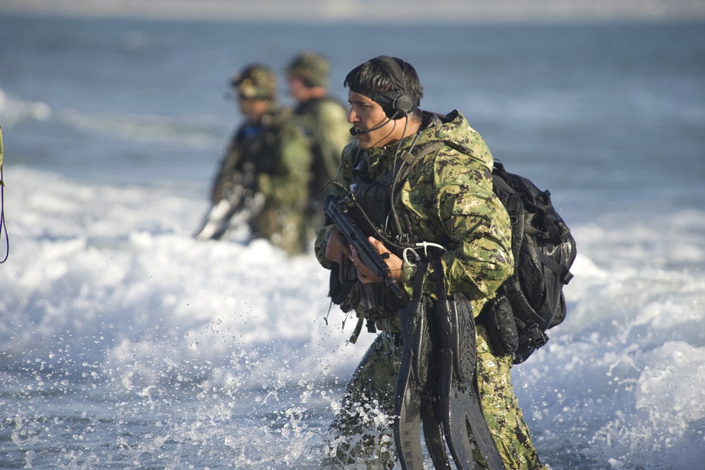 West Coast based Naval Special Warfare assets participate in an ocean to beach training evolution.