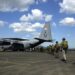 Philippine air force paratroopers board a U.S. Air Force C-130H from the 36th Airlift Squadron from Yokota Air Base, Japan, during Exercise Balikatan 2015 at Clark Air Base, Philippines