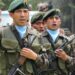 Soldiers from the Guatemalan army mountain division recite the pledge to their flag during the opening ceremony of Beyond the Horizon, a humanitarian and civic assistance program