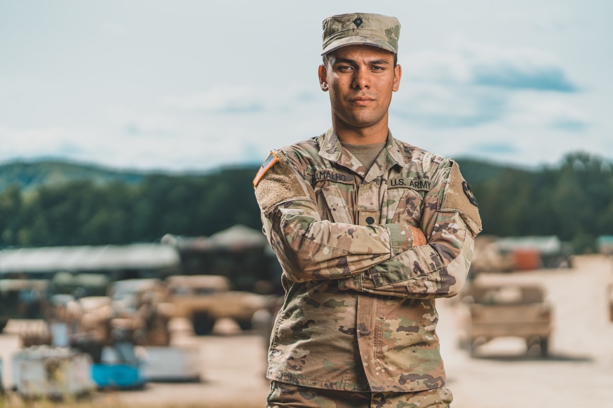 Spc. Lucas Ramalho, a civilian police officer and combat medic in the Army Reserve, was originally born in Brazil. He joined the Army Reserve as a way to give back to the country that provided a wonderful environment for him to grow up in.