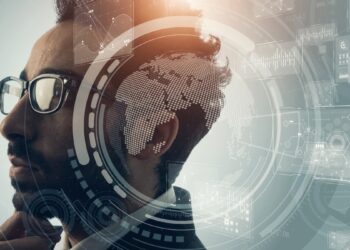 AI (Artificial Intelligence) concept. Deep learning. GUI (Graphical User Interface).