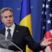 Bucharest, Romania - November 29, 2022: U.S. Secretary of State Antony Blinken attends a joint press conference with Romania's Foreign Minister Bogdan Aurescu.