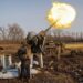 BAKHMUT, UKRAINE JAN 17 2023 Ukrainian gunners fire at enemy targets from a self-propelled artillery cannon 2S7 Pion caliber 203mm during russian invasion to Ukraine