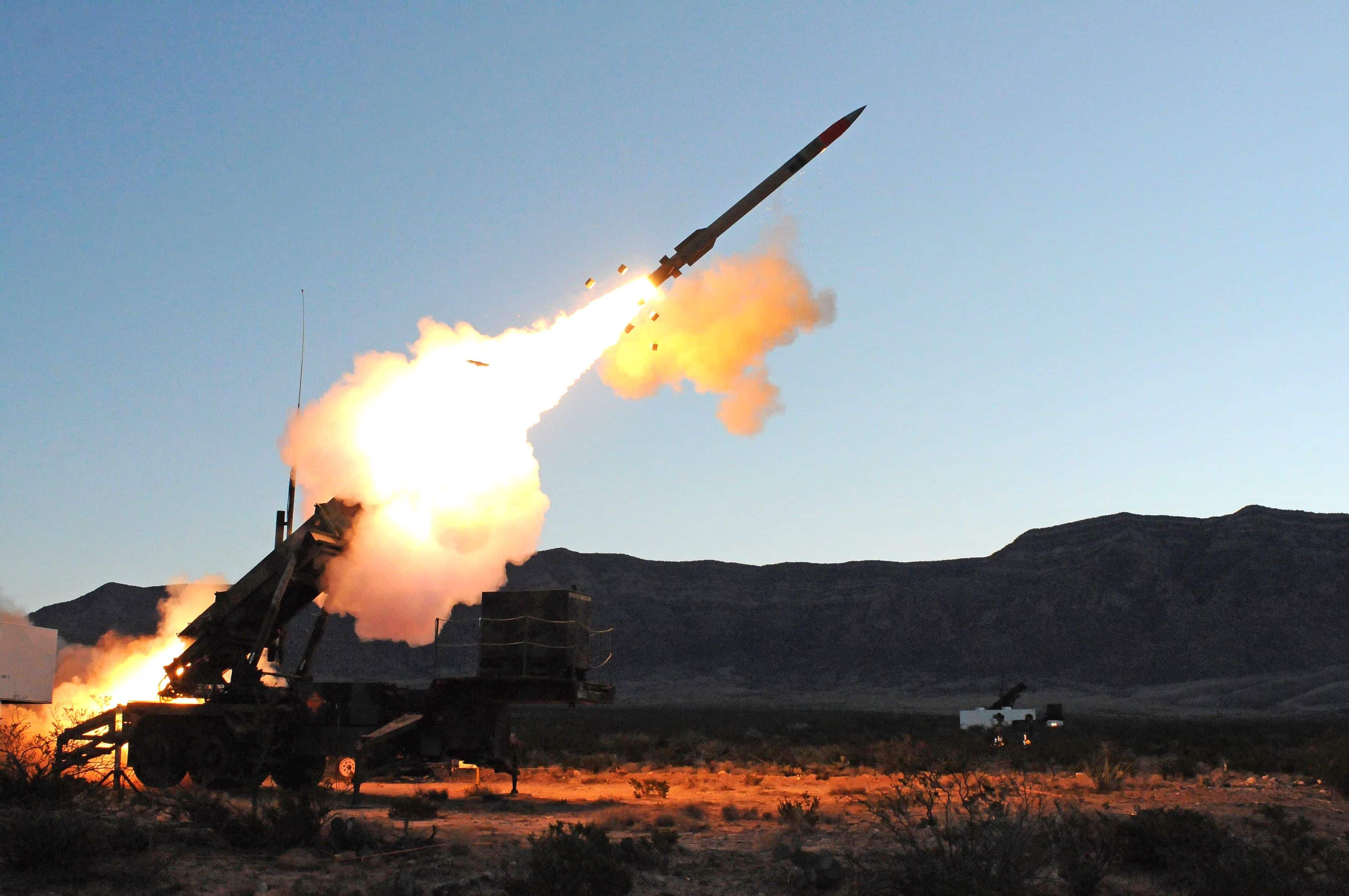 The Army test fires a Patriot missile in a recent test. The Patriot missile system is a ground-based, mobile missile defense interceptor deployed by the United States to detect, track and engage unmanned aerial vehicles, cruise missiles, and short-range and tactical ballistic missiles.