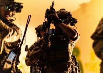 Cypriot Army Special Forces soldiers move through a house during a simulated raid with members of U.S. Naval Special Warfare Task Unit Europe (NSWTU-E) in Cyprus
