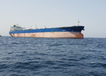 Oil Tanker in Straight of Hormuz off the coast of Fujairah Emirate, in Oman Sea, United Arab Emirates, June 10th, 2019
