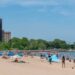 Chicago, Illinois United State - May 30, 2022 Memorial Day Weekend Hot Chicago Summer Lakefront crowded beaches.