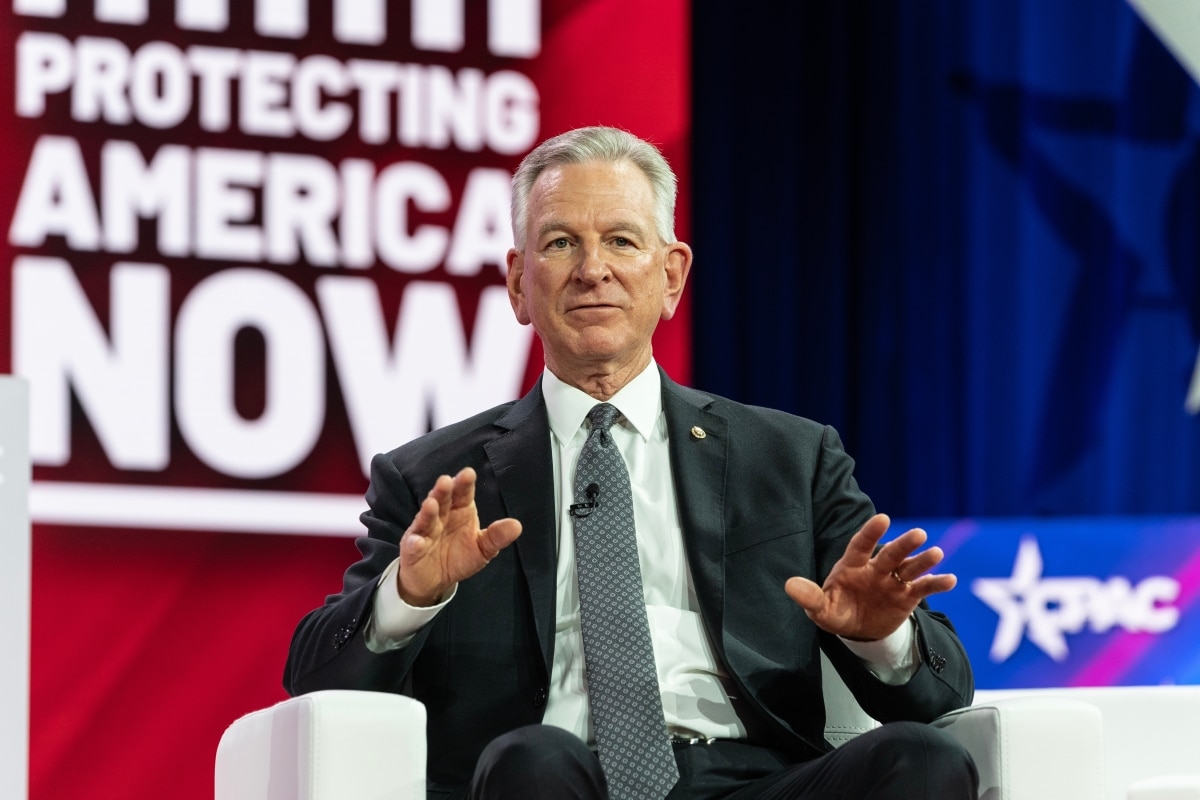 US Senator Tommy Tuberville speaks on the 1st day of CPAC Washington, DC conference at Gaylord National Harbor Resort Convention on March 2, 2023