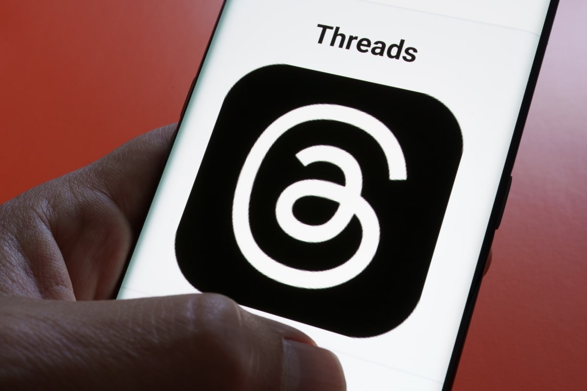 Threads app logo seen on screen. The new application by Meta Platforms is Twitter competitor. Stafford, United Kingdom, July 4, 2023