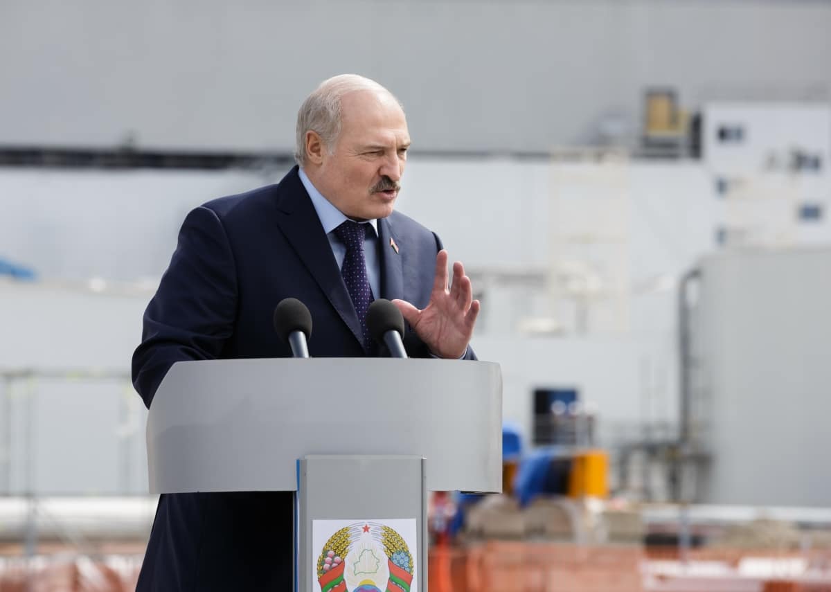 CHERNOBYL, UKRAINE - Apr 26, 2017: President of Belarus Alexander Lukashenko take part in the events on the anniversary of accident on Chornobyl Nuclear Power Plant