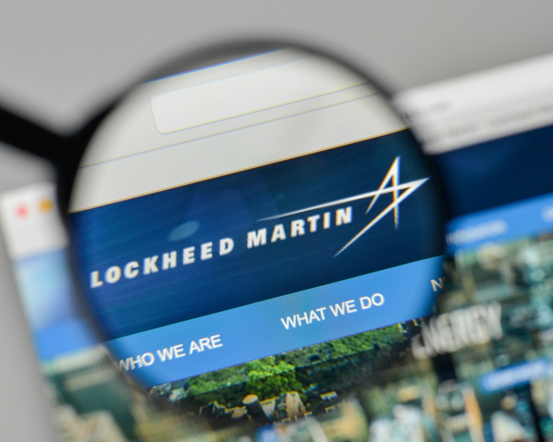 Milan, Italy - November 1, 2017: Lockheed Martin logo on the website homepage.