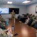 Nevada Air National Guard Command Chief Master Sergeant James Lindsay addresses the 232nd Operations Squadron during an Enlisted Call, Apr. 8, 2021, at Nellis AFB, Nev. The 232nd OS currently supports the operation of the Nevada Virtual Test and Training Center.