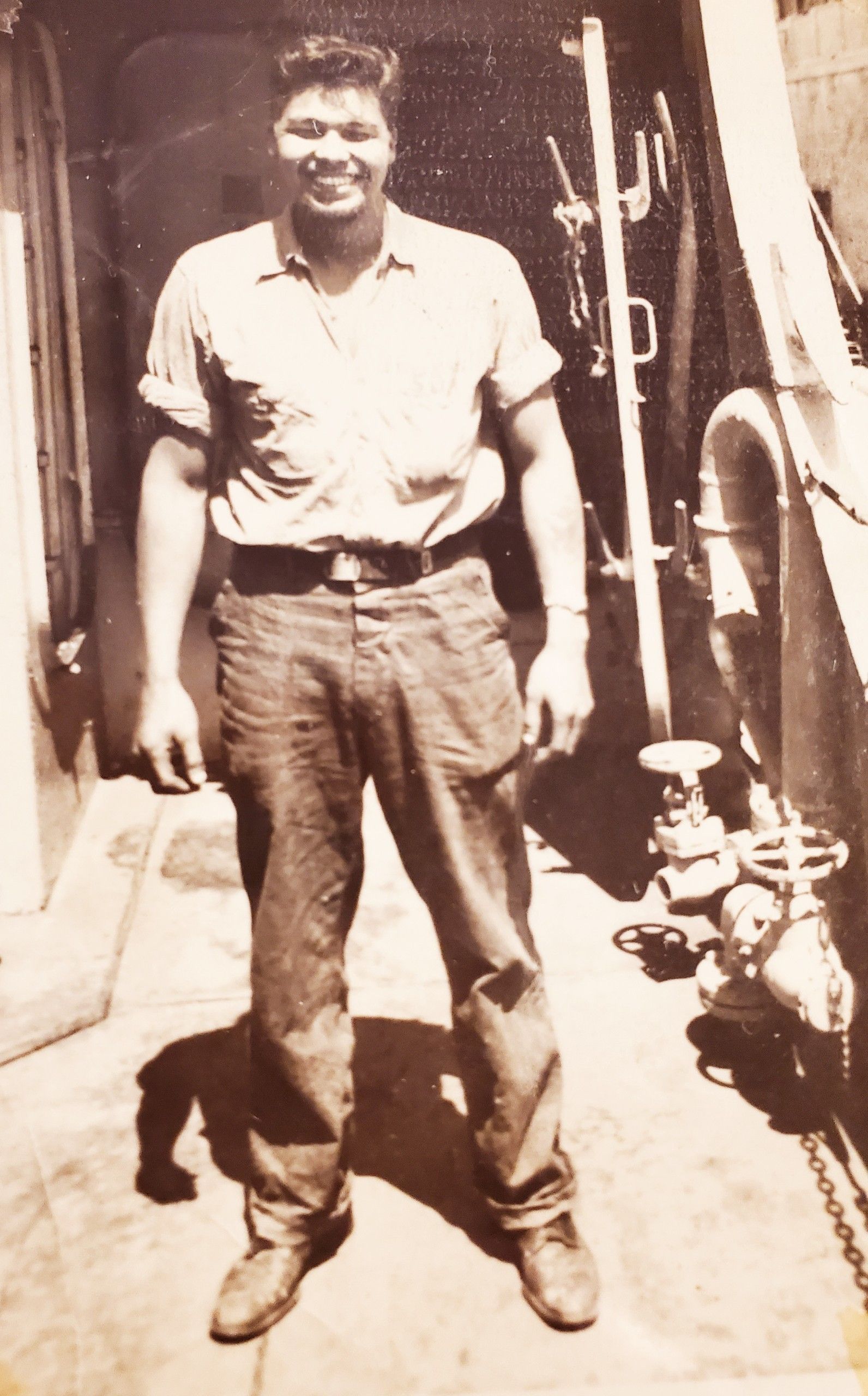 UNKNOWN LOCATION (Est. 1952) Engineman Seaman Solomon Atkinson smiles for a picture. Atkinson would go on to become one of the first U.S. Navy SEALs, complete 22 years of active Naval service and retire in 1973 as Chief Warrant Officer 4. (Photo courtesy of U.S. Navy)