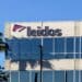 Orlando, Florida, USA - February 8, 2020: Leidos sign at the office building in Orlando, Florida, USA. Leidos is an American defense, aviation, information technology, and biomedical research company.