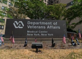New York City, NY USA July 31, 2022. Senator Schumer and Gillibrand held a press conference at the Department for Veterans Affairs Medical Center, after Republicans refuse to pass the PACT Act.
