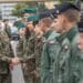 Polish Land Forces Gen. Jarosław Mika, general commander of Branches of the Armed Forces, greets Polish soldiers who are taking part in a combined static display of U.S. and Polish armies military vehicles at the Camp Kościuszko Military Picnic at John Paul II Park, Poznań, Poland, July 30, 2022.