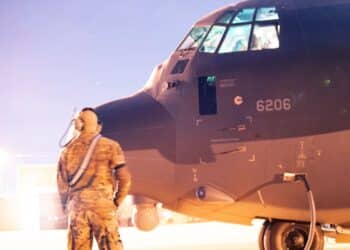 An MC-130J Commando II arrives at the 193rd Special Operations Wing Feb. 2, 2023 at Middletown, Pennsylvania. The aircraft is the first to arrive to the 193rd SOW, marking a symbolic beginning to its new primary mission as the first, and currently only Air National Guard unit to operate the Commando II. (U.S. Air National Guard photo by Master Sgt. Alexander Farver)