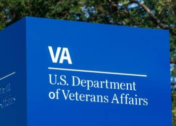 Fort Wayne - Circa August 2018: Signage and logo of the U.S. Department of Veterans Affairs. The VA provides healthcare services to military veterans III