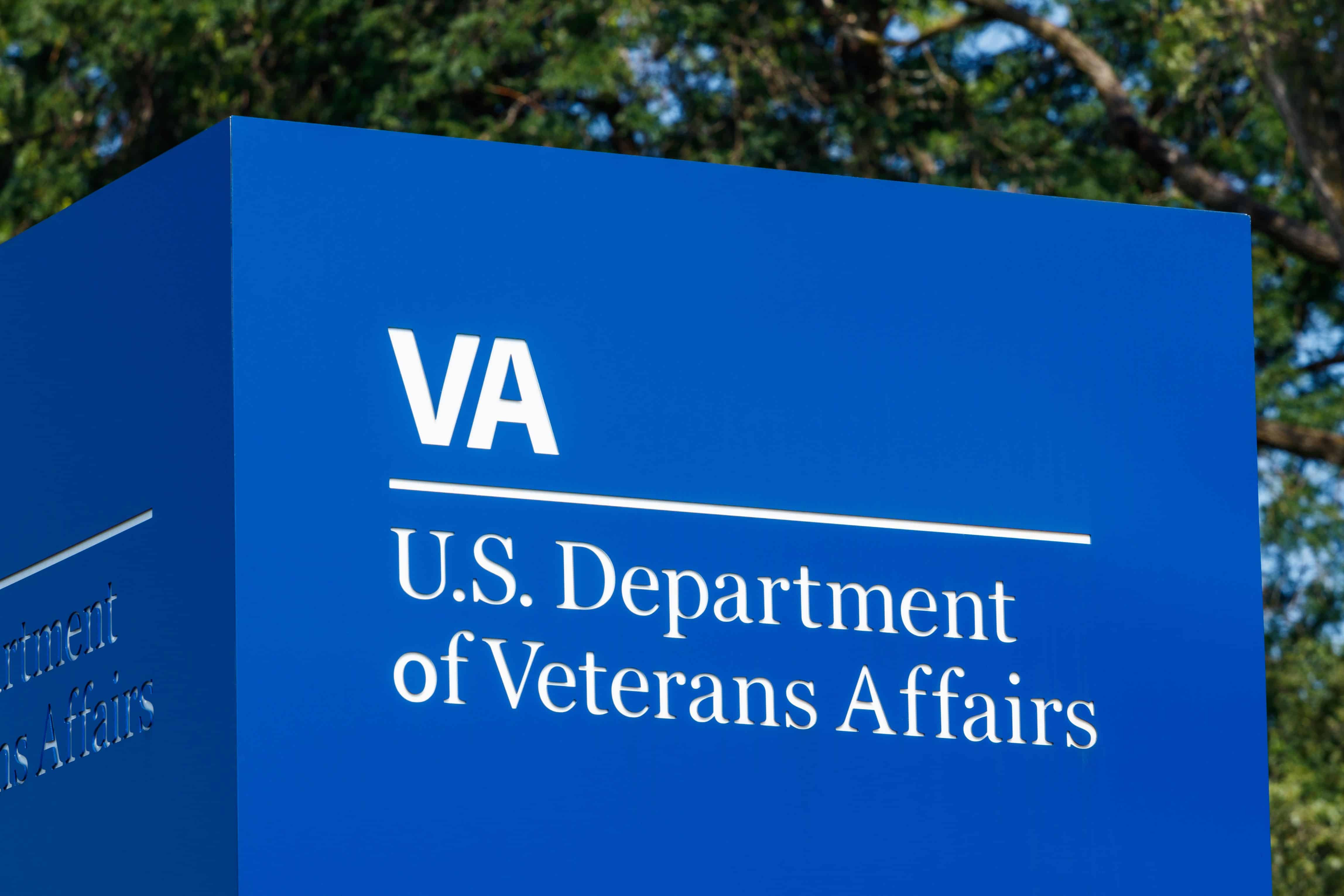 Fort Wayne - Circa August 2018: Signage and logo of the U.S. Department of Veterans Affairs. The VA provides healthcare services to military veterans III