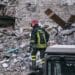 Amatrice, Rieti Italia - 08 25 2016: a fireman search and rescue among the ruins during the earthquake magnitude 6 in central Italy. Victims Turkey Morocco Syria Ukraine Pakistan Marrakesh emergency