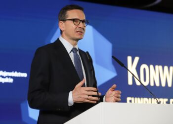 Katowice, Śląskie, Poland July 13 2022 - Local Government Convention European Fund for Provincial Silesia with the visit of Prime Minister Mateusz Morawiecki on picture Prime Minister Morawiecki