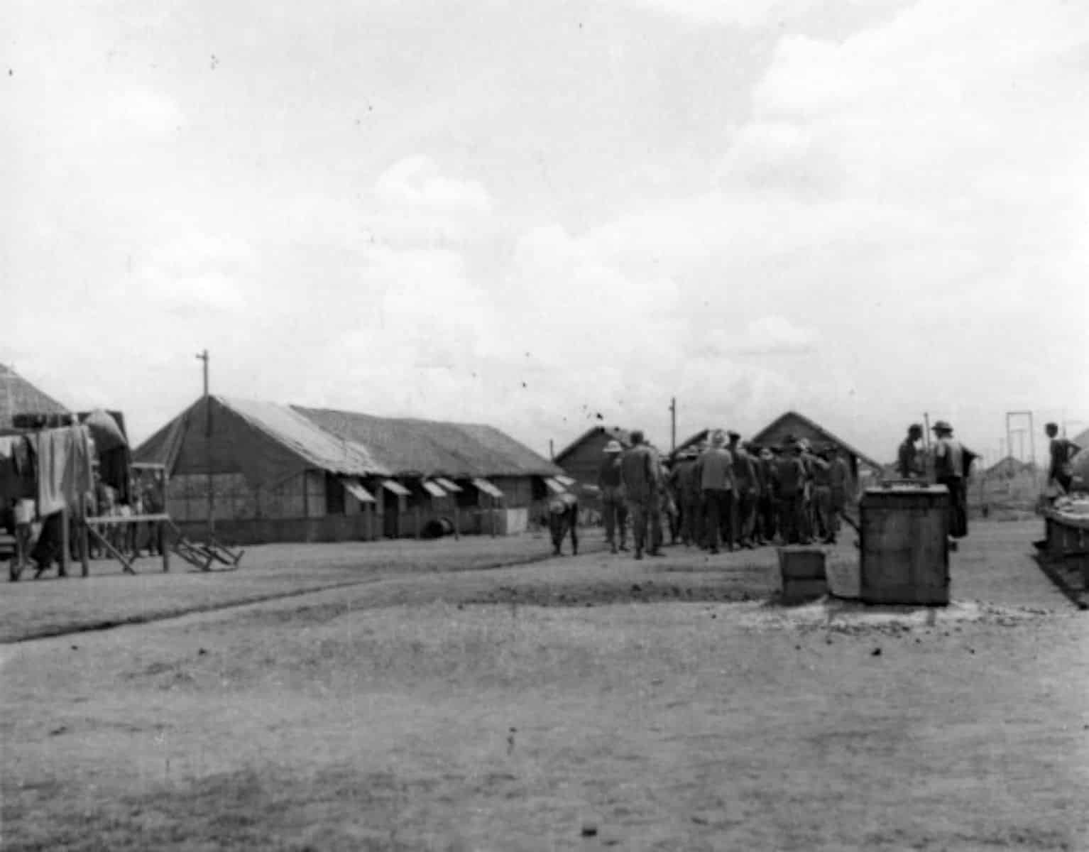A rare photograph of Allied POWs marching in formation at Cabanatuan Prison in the early 1940s. Crotty was remembered by fellow prisoners for his sense of optimism despite his dire surroundings in the prison camp. Courtesy of the MacArthur Memorial Library, Norfolk, Virginia.