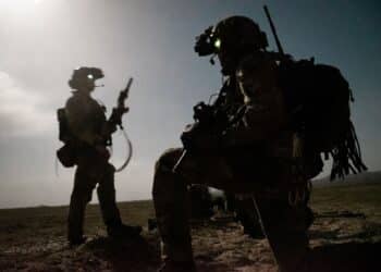 U.S. special operations service members conduct combat operations in support of Operation Resolute Support in Southeast Afghanistan, April 2019. RS is a NATO-led mission to train, advise, and assist the Afghan National Defense and Security Forces and institutions. (U.S. Army photo by Sgt. Jaerett Engeseth)