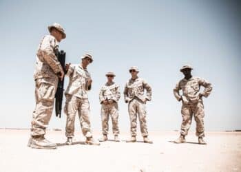 U.S. Marine Corps Staff Sgt. Eric Emmott, a platoon sergeant with 2nd Battalion, 1st Marines, assigned to Special Purpose Marine Air-Ground Task Force – Crisis Response – Central Command