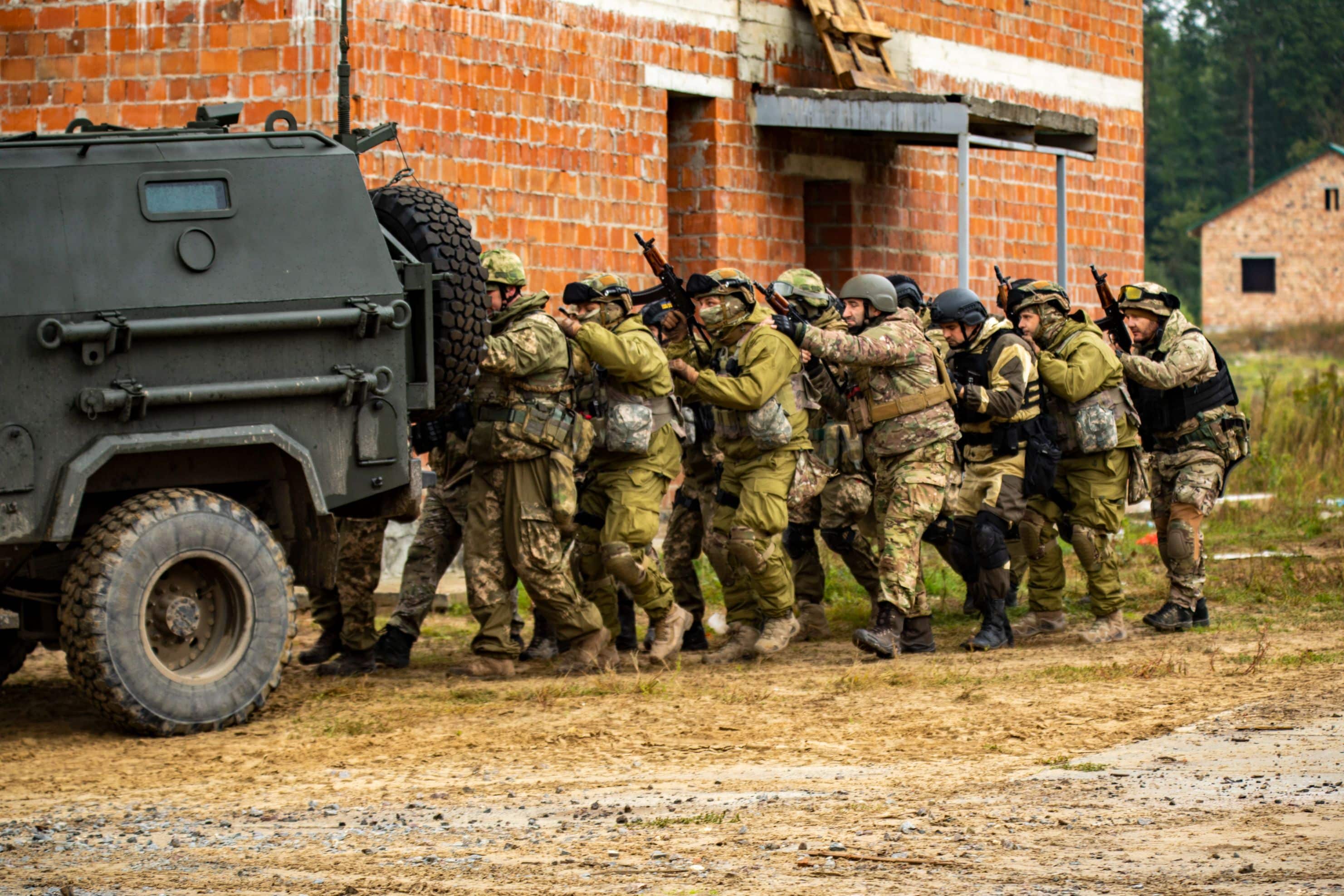Ukrainian soldiers conduct urban operations, during Rapid Trident 2021. Soldiers from 15 nations participate in the exercise. Americans observe as Ukrainian, Polish, and Lithuanian soldiers conduct urban operations against Ukrainian OPFOR.