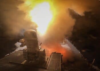 231019-N-GF955-1104 RED SEA (Oct. 19, 2023) The Arleigh Burke-class guided-missile destroyer USS Carney (DDG 64) defeats a combination of Houthi missiles and unmanned aerial vehicles in the Red Sea, Oct. 19.