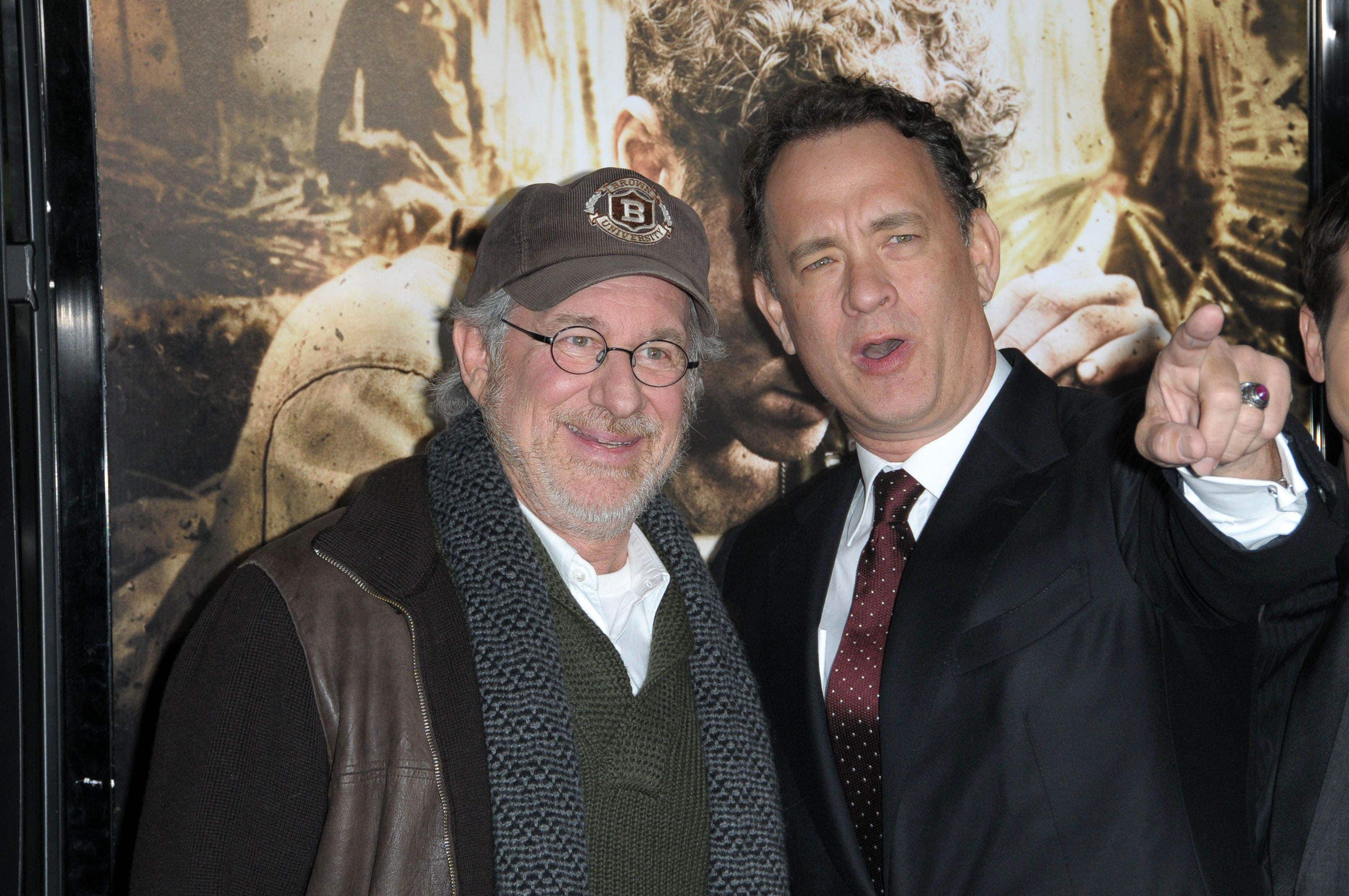 Steven Spielberg and Tom Hanks at 'The Pacific' Mini Series screening, Chinese Theater, Hollywood, CA. 02-24-10