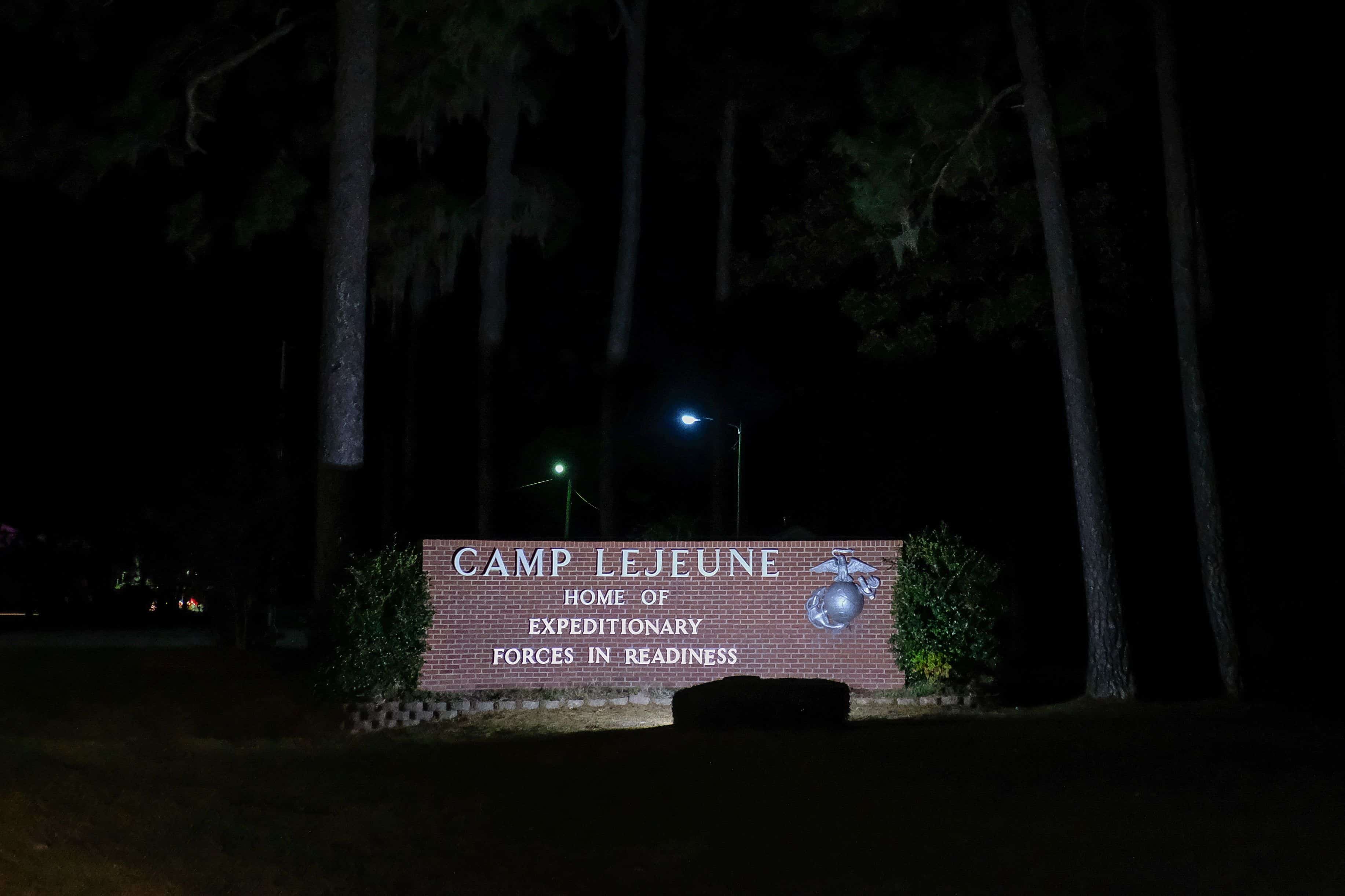 JACKSONVILLE, USA - OCTOBER 28: the camp Lejeune by night after the Amphibious Bold Alligator Exercise organized by the US Navy and the Marine Corps on the East Coast of the United States at Camp Leje