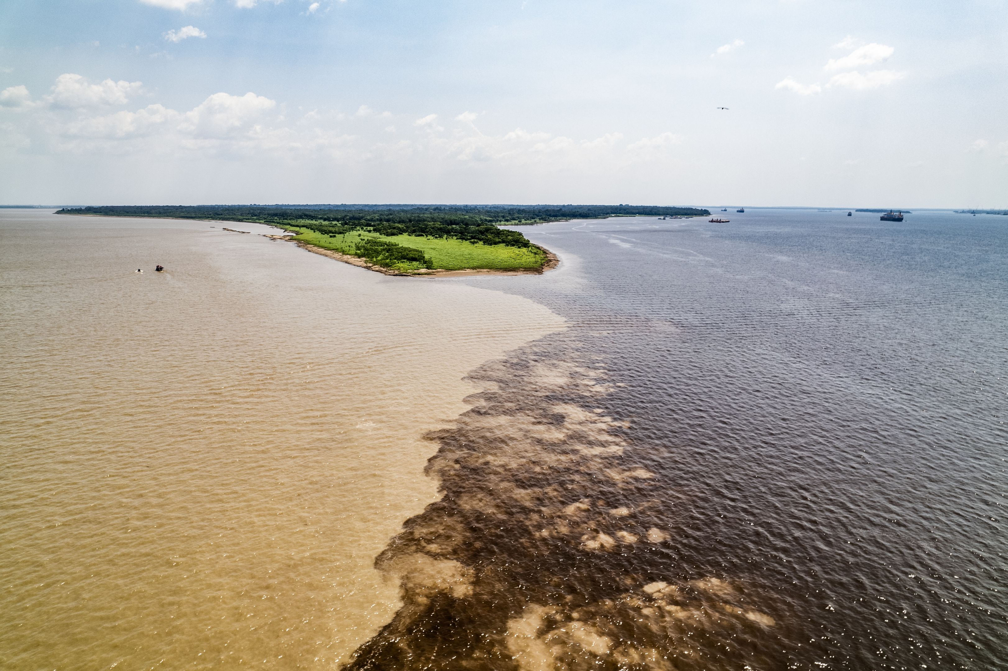 Amazon and Rio Negro, Manaus city, Brazil. High quality photo