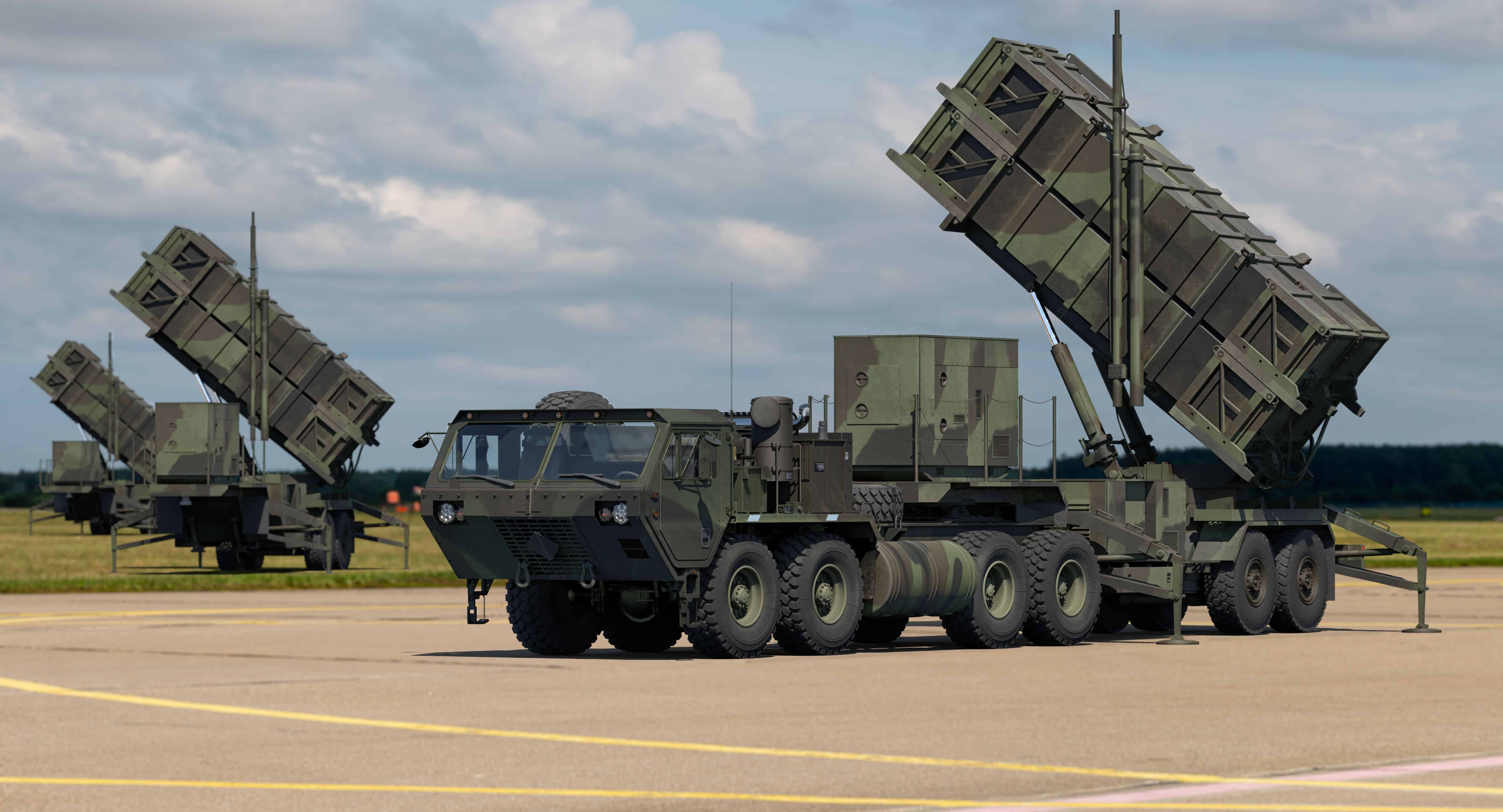 Szczecin,Poland-July 2022:MIM-104 Patriot - American surface-to-air missile system developed by Raytheon to protect strategic targets